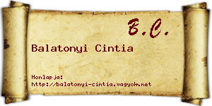 Balatonyi Cintia névjegykártya